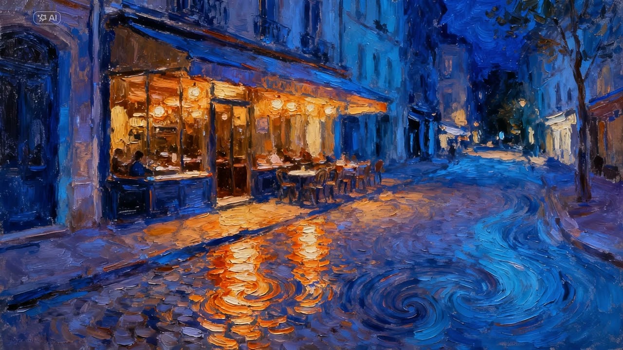 Night Caf&eacute; Dreams : Relaxing Free TV Art Wallpaper Screensaver Home Decor Digital Decoration