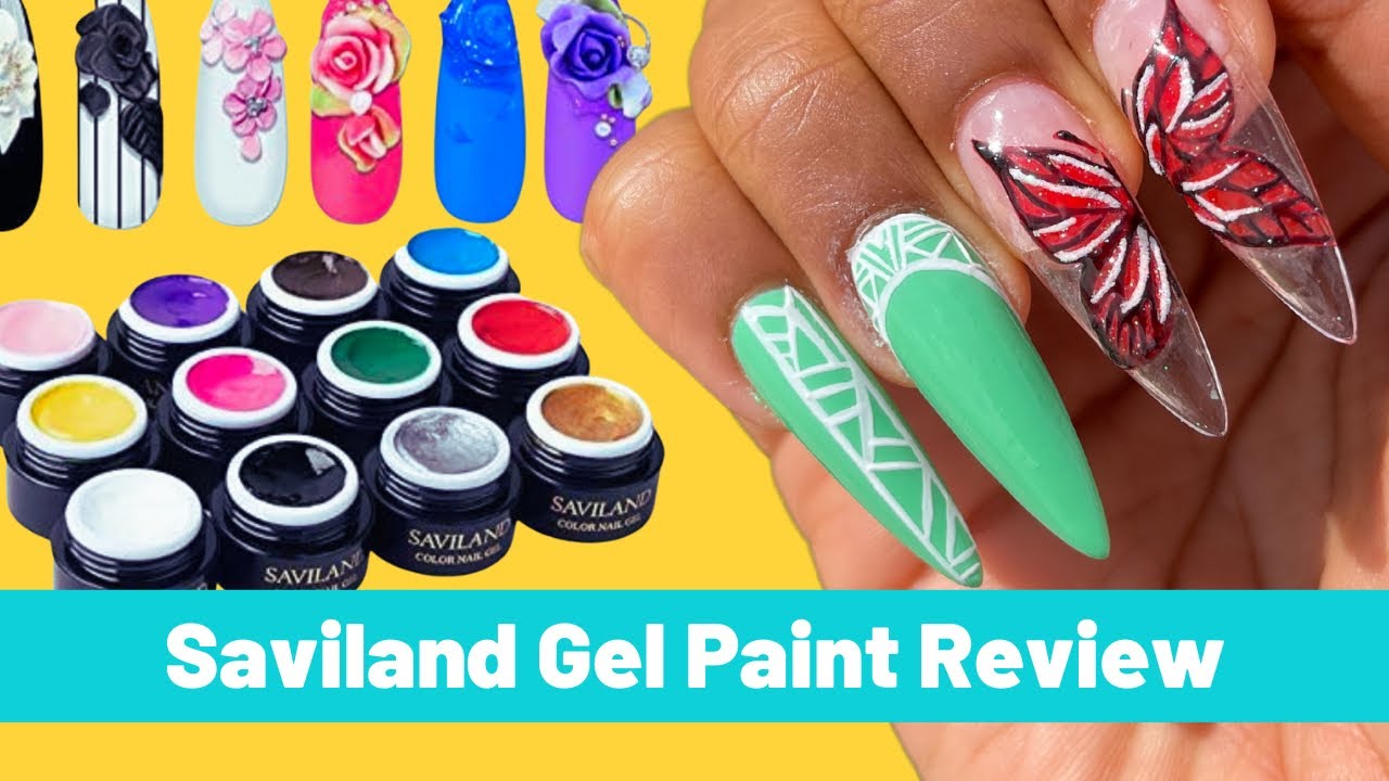 Saviland Gel Paint Kit Review | Nail Art Line Work