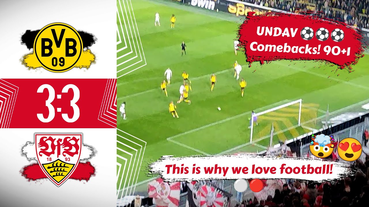 Comebacks 😍 90+1 🤯 This is why we love football ⚪🔴 Borussia Dortmund 3:3 VfB Stuttgart Stadion Vlog