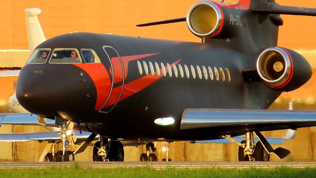 Max Verstappen's New Private Jet Dassault Falcon 8X Departing Milan after Winning GP Monza 2025