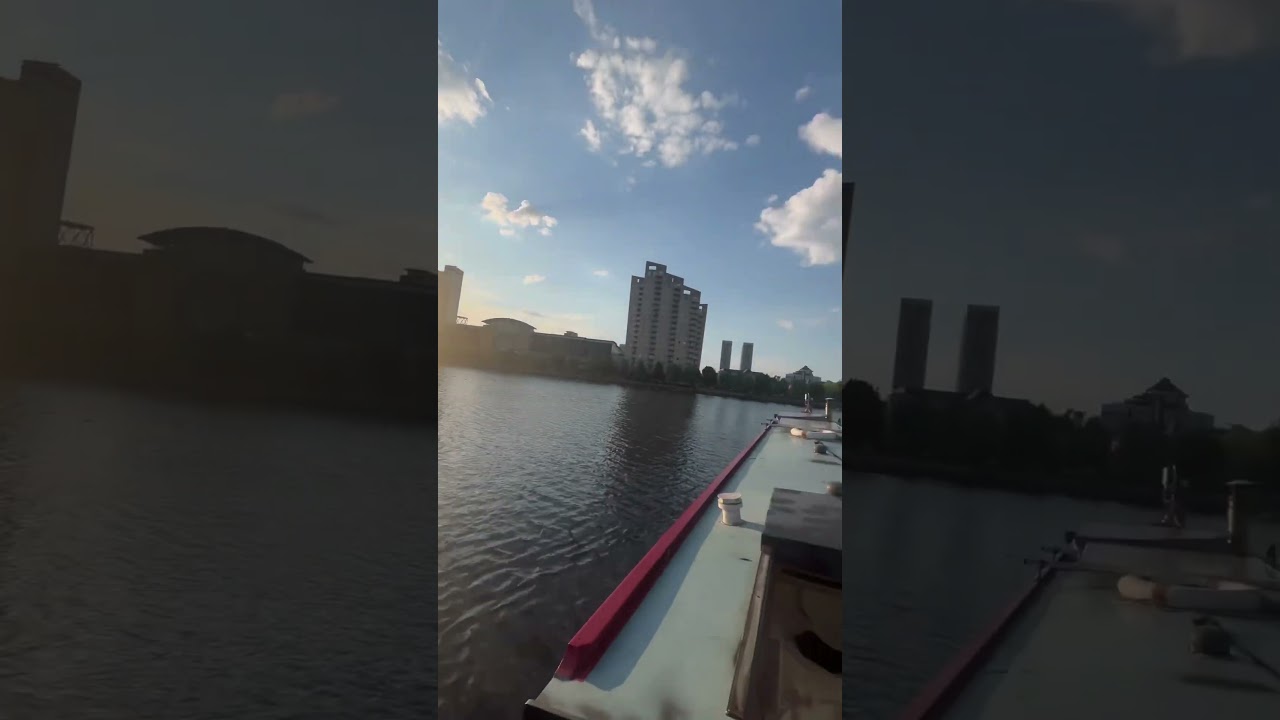Cruising the Manchester Ship Canal 🚤 Look at Those Views! ☀️ #views #sunset