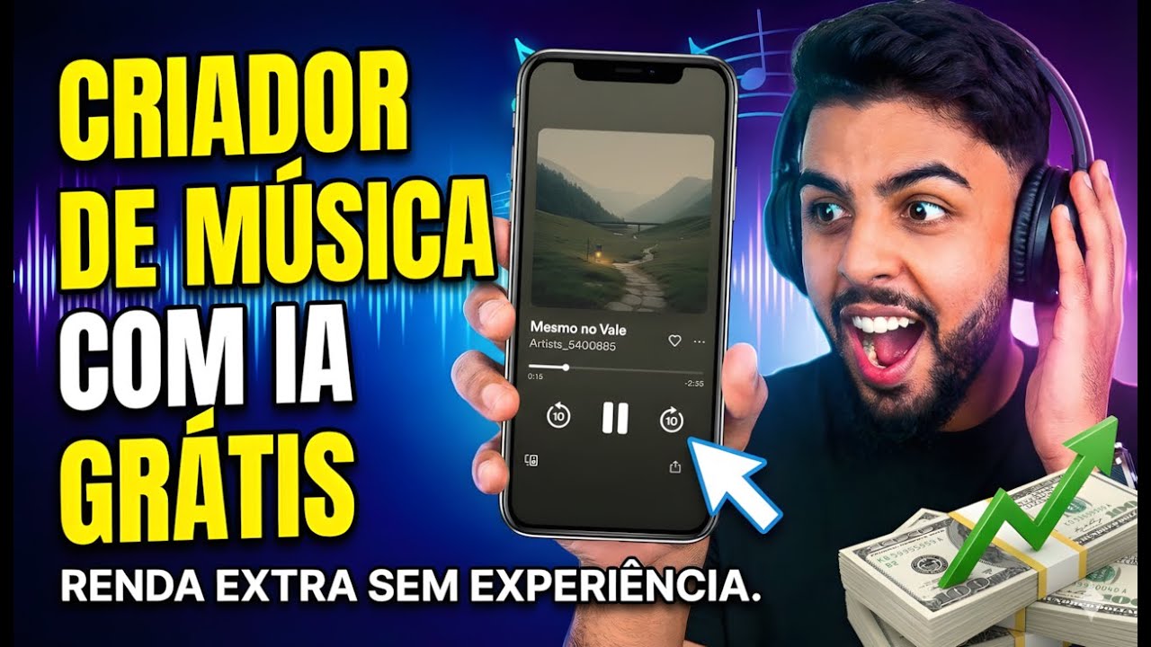 🎵 NOVA IA Cria MÚSICA GRÁTIS no Celular (E JÁ GERA O VÍDEO TAMBÉM!)