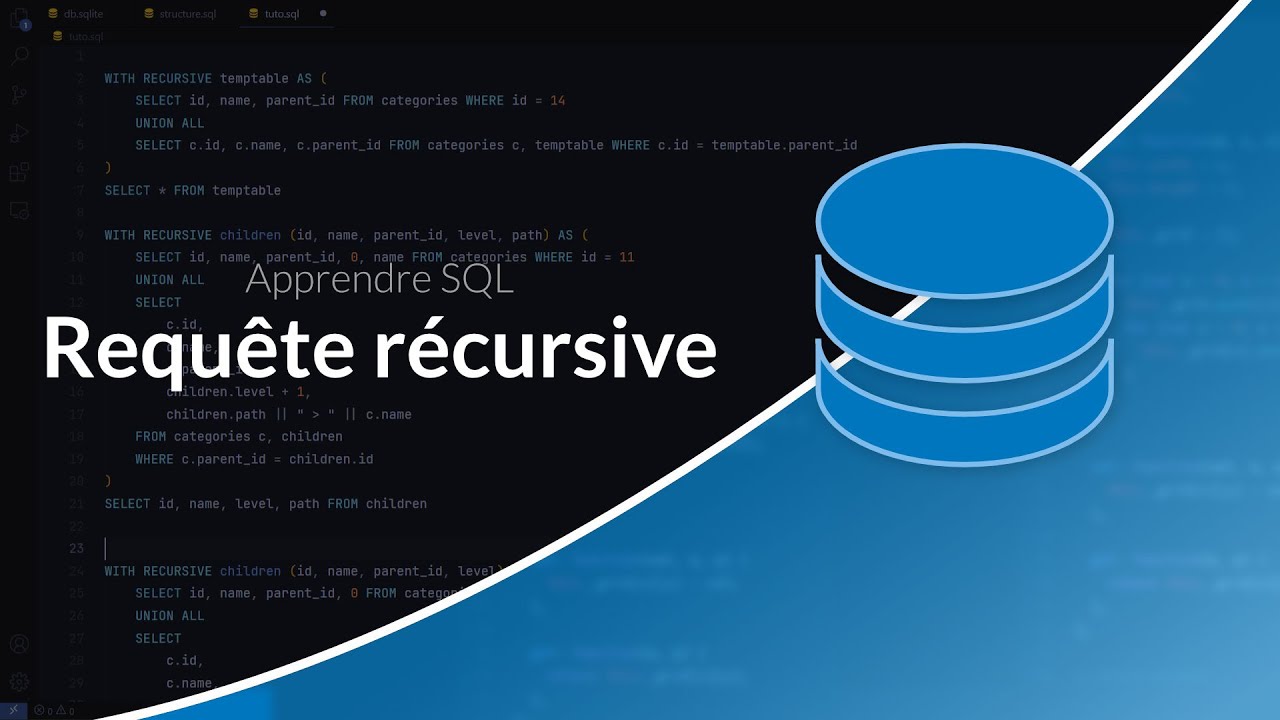 Apprendre et maitriser SQL : Requ&ecirc;te r&eacute;cursive