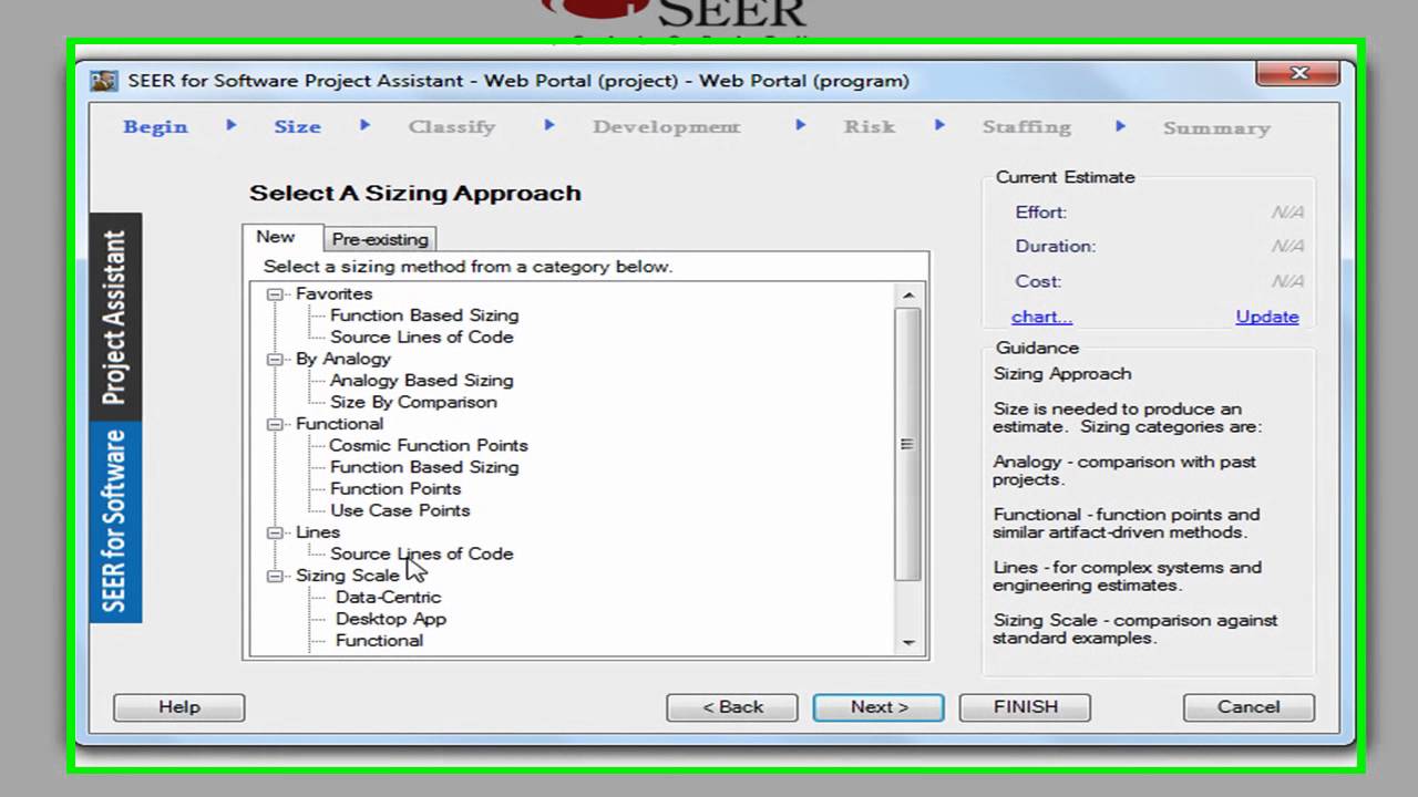 Building Quick Estimations Using SEER for Software