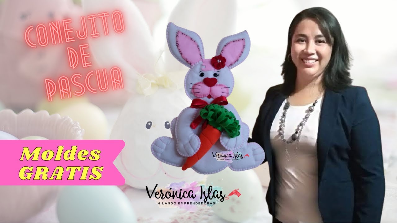🐰🔥 Tutorial Como hacer un CONEJITO DE PASCUA paso a paso | Super tips | Moldes GRATIS (Manualidades)