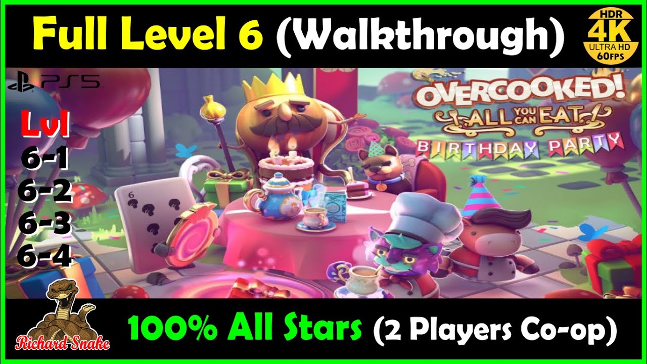 Overcooked All You Can Eat - Full Level 6 (Coop) 100% All Stars Walkthrough - No Comment