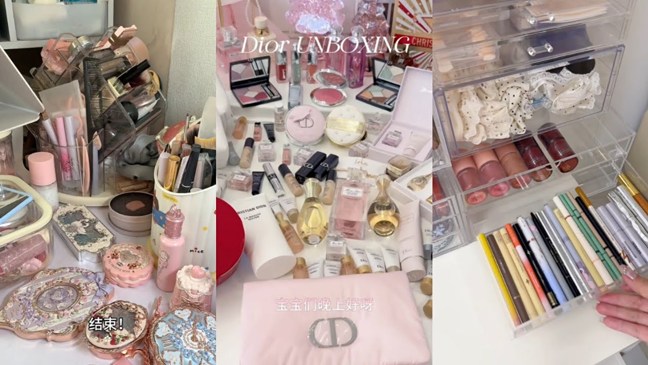 ASMR MAKEUP STOCKING & ORGANIZING VANITY 🎀 