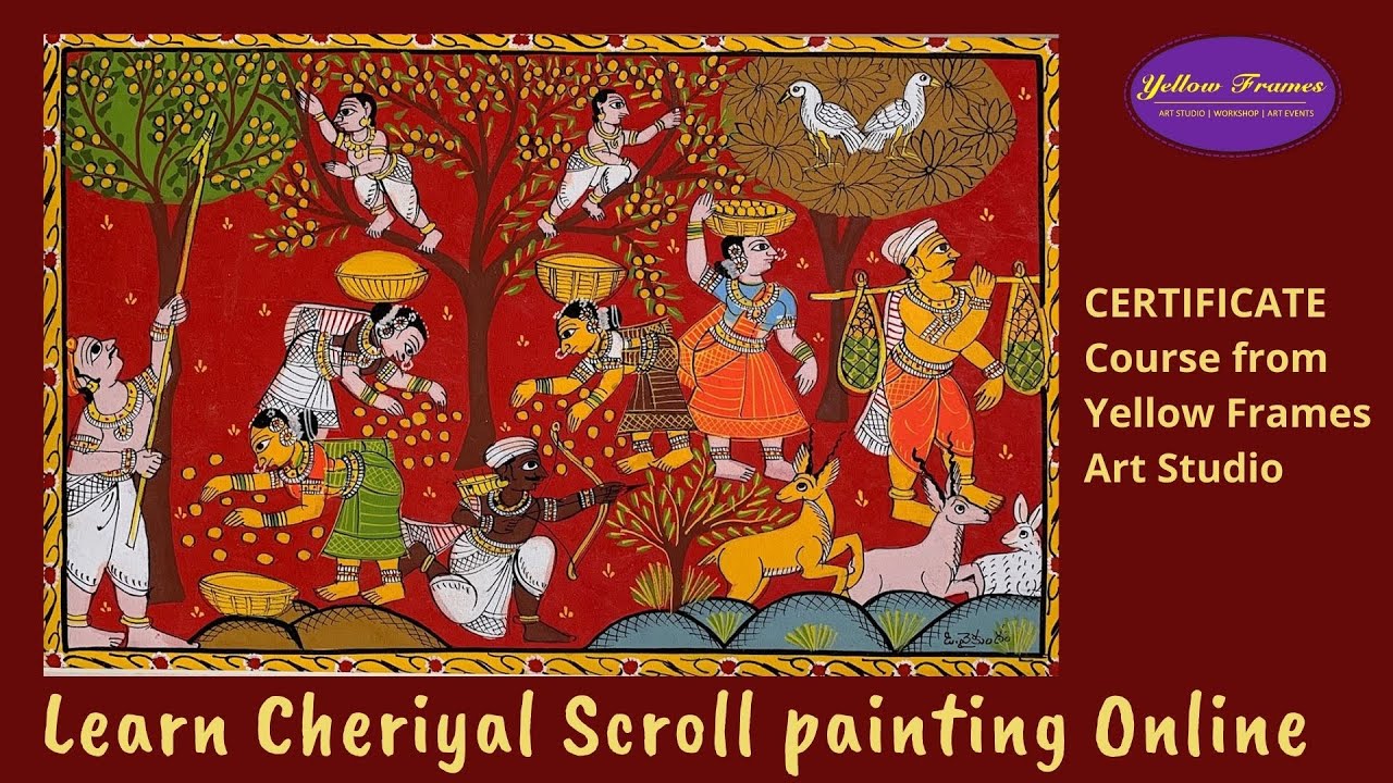 Learn Cheriyal Painting - Introduction - How to draw Cheriyal Scroll Paintings #cheriyal