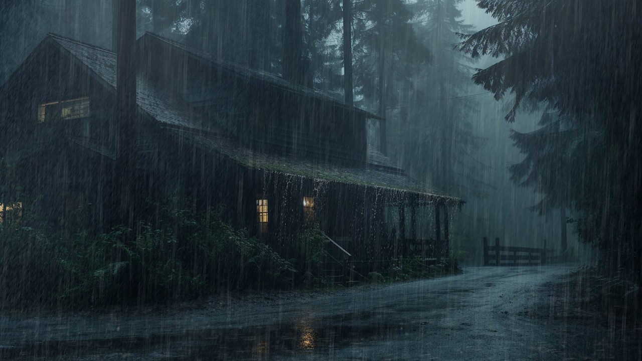 Natural Heavy Rain in the Forest | Natural Sounds for Stress Relief and Deep Restful Sleep