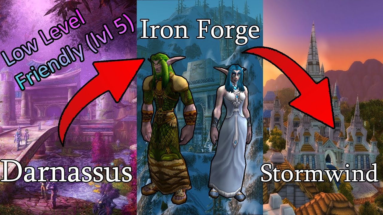 How to get to Iron Forge & Stormwind from Night Elf Start Zone(Darnassus) low level! WoW Classic HC