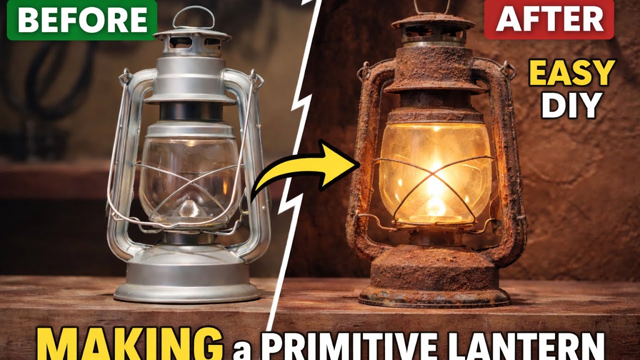 NEW to OLD | Easy Primitive Lantern DIY (Live Crafting Replay)