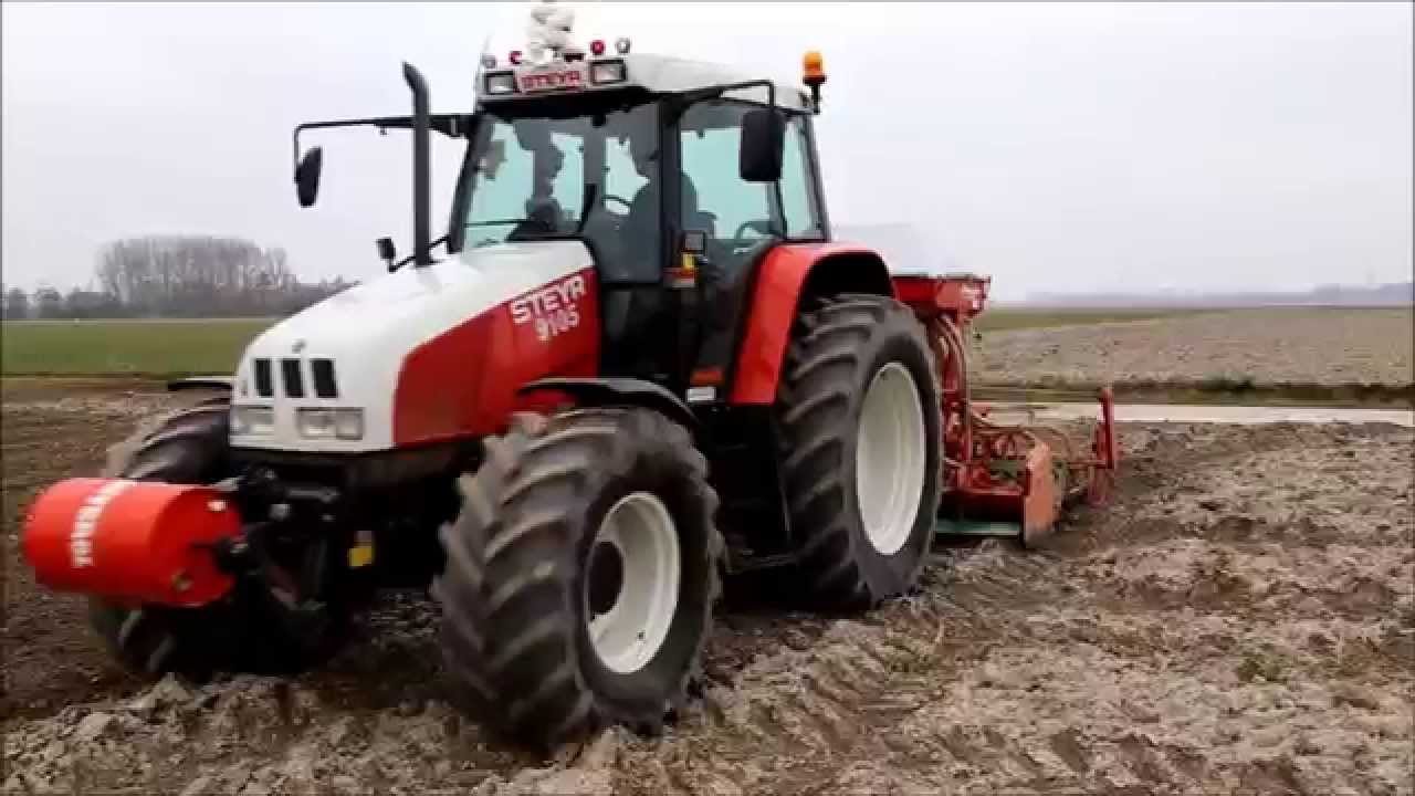 Zomertarwe zaaien met een Steyr 9105 en Kverneland Accord zaaimachine