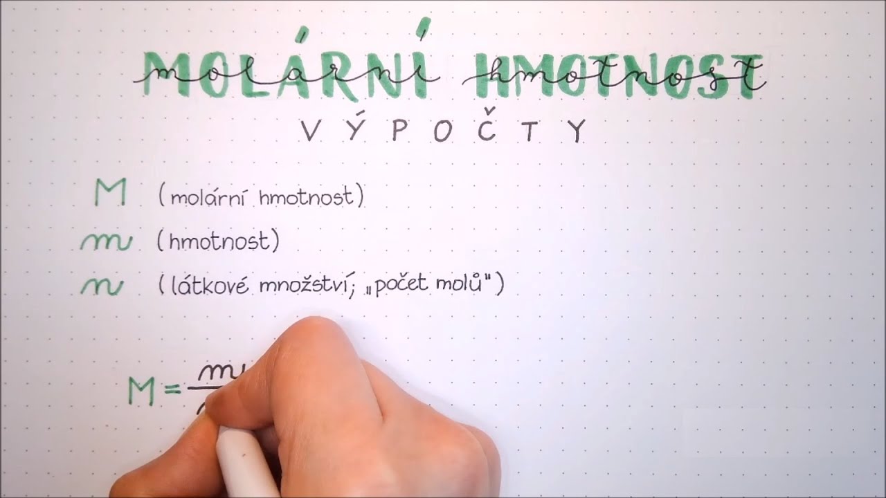 Molární hmotnost a Látkové množství - příklady (výpočet molární hmotnosti)