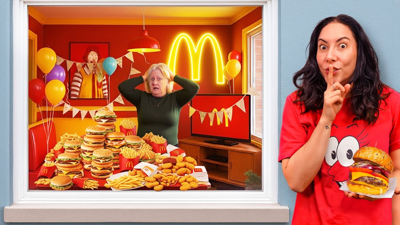 TRANSFORMAMOS A CASA DA MINHA MÃE no MCDONALD’S (E entraram pessoas reais!)