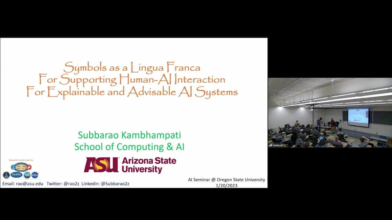 Symbols as Lingua Franca for Supporting Human-AI Interaction For Explainable & Advisable AI Systems