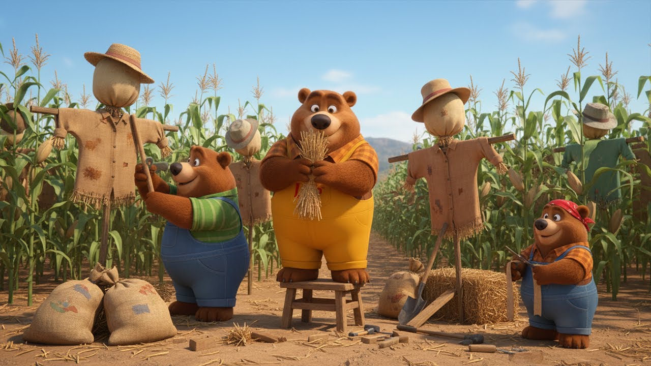 Unbelievable! Stuffed Bear's Scarecrow Saves Farm from Crows! | Loto Bear Farm