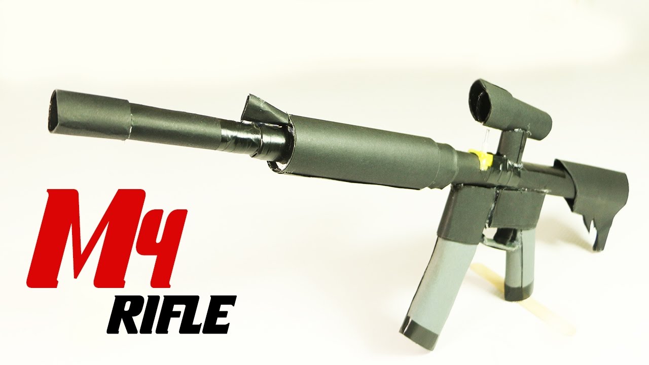 How To Make A Fully Automatic Paper M4 Rifle That Shoots