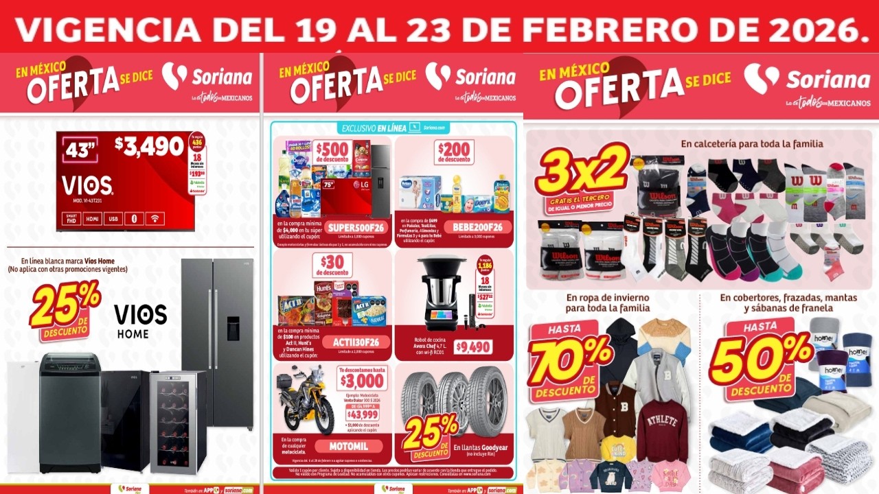 🇲🇽 FINDE SEMANA EN SORIANA HIPER Y MERCADO NACIONAL del 19 al 23 de Febrero REMATES UNICOS