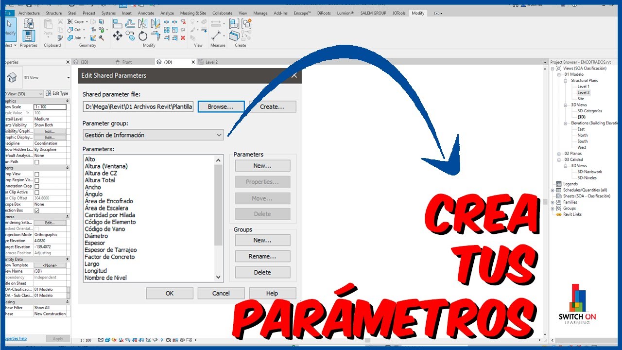 Curso Revit 2021 |Familias| Clase 20 - Parámetros Compartidos