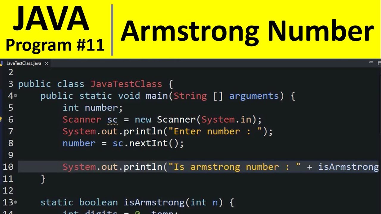 Программа Java №11 — Поиск числа Армстронга на Java