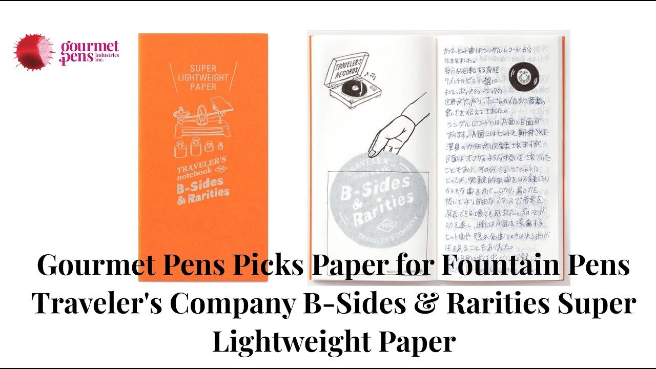 Бумага для перьевых ручек Gourmet Pens Picks Paper - Traveler's Company B Sides & Rarities Super ...