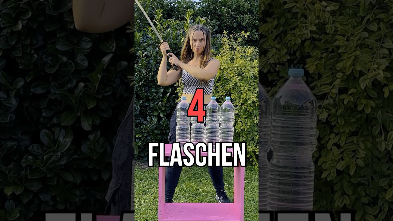 Wie Viele Flaschen Kann 1 Katana Zerschneiden? 🤔 #katana #cuttingskills #waterbottle