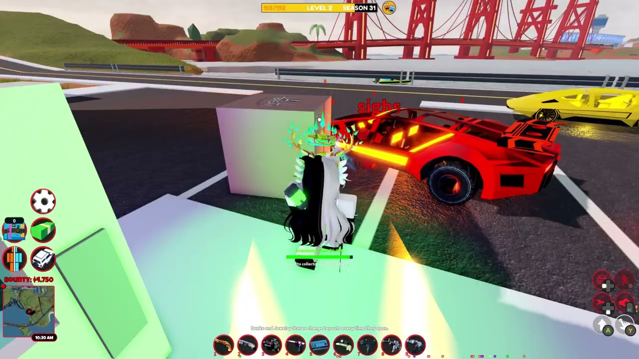 Roblox Jailbreak grinding with concept car until I got arrest :D