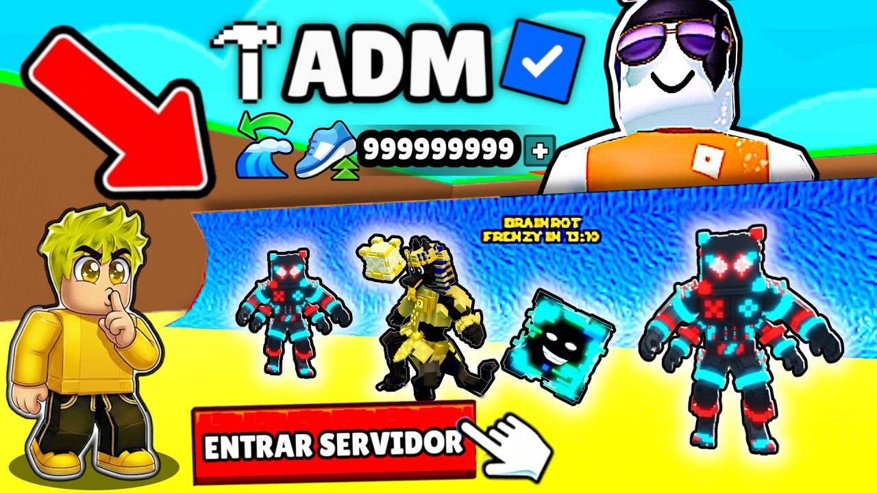 ENCONTREI O ADM do TSUNAMI PARA BRAINROTS e BUGUEI O SERVIDOR DELE