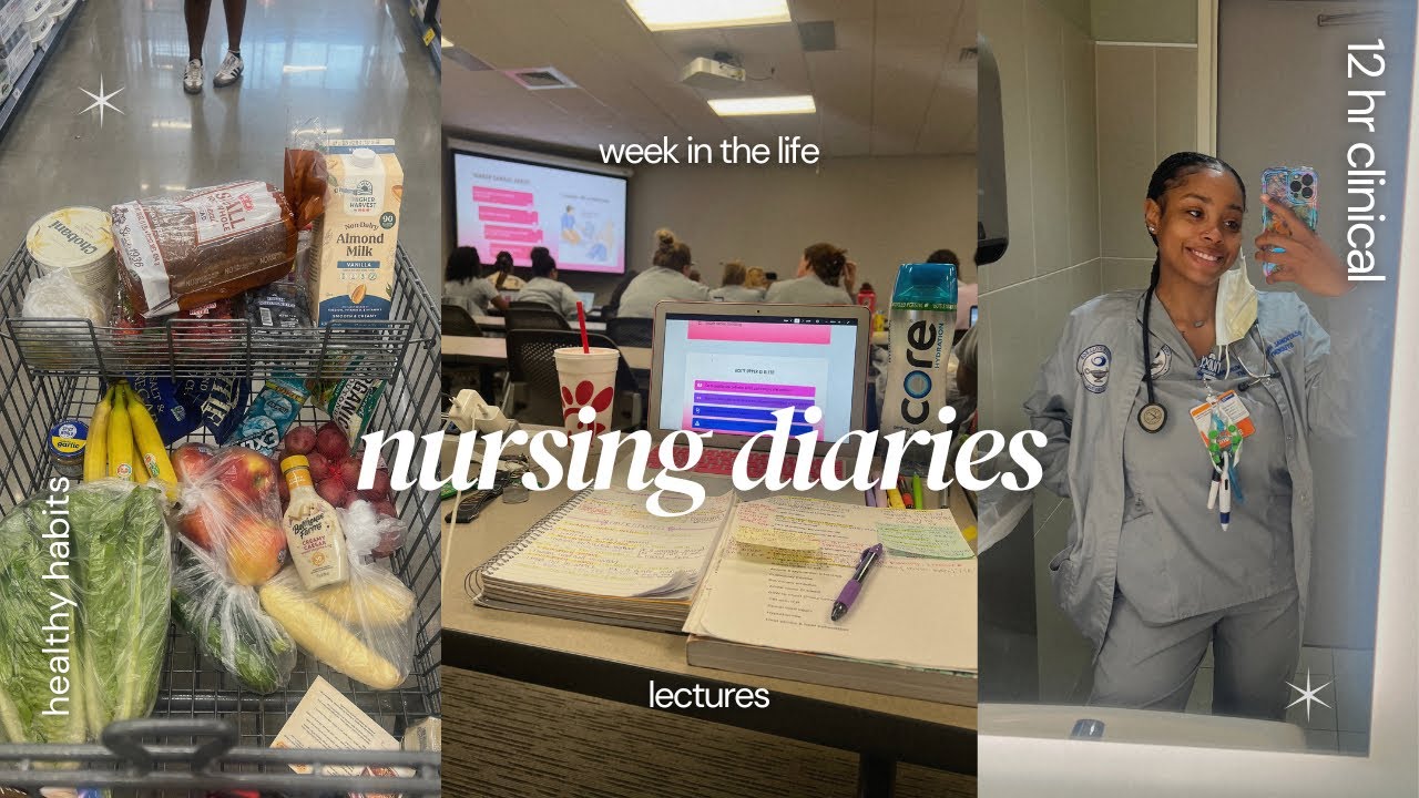 Nursing Diaries 🩺: 12 hr clinical, healthy habits 🍎, and lecture 📚