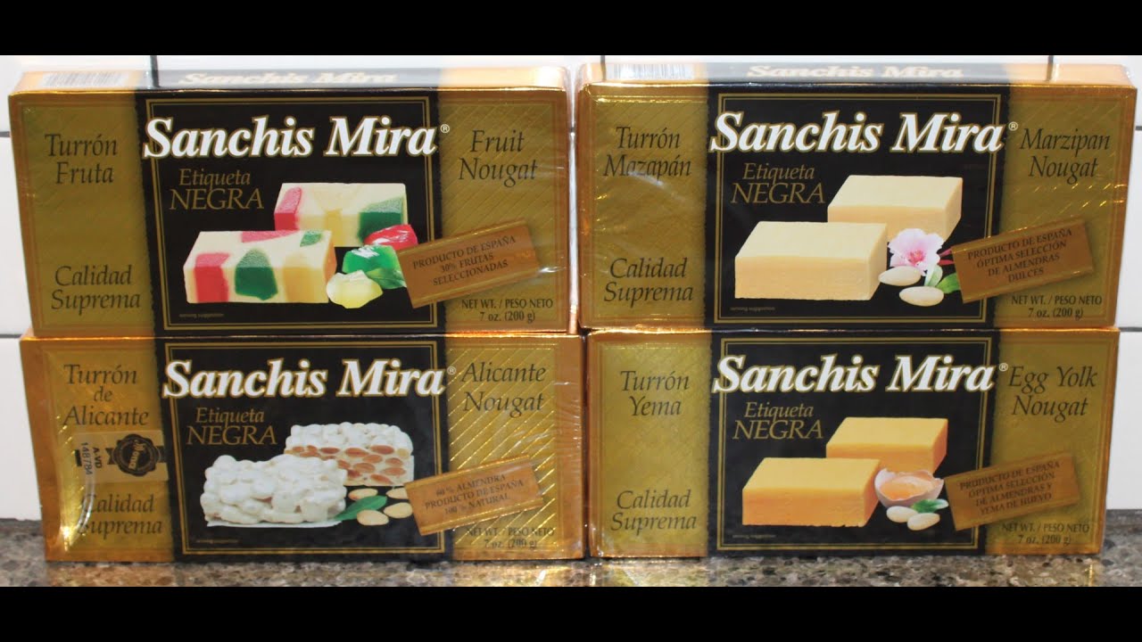 Sanchis Mira Fruit Nougat, Marzipan Nougat, Alicante Nougat & Egg Yolk Nougat Review