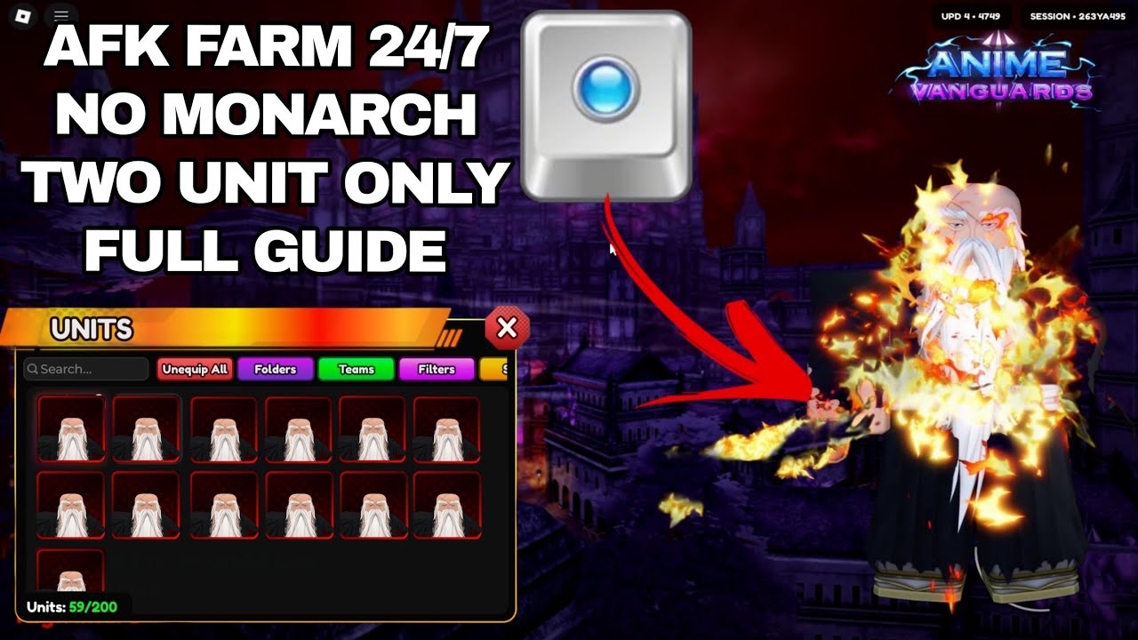 How To AFK Farm the Kuinshi Palace using tiny task In Anime Vanguard
