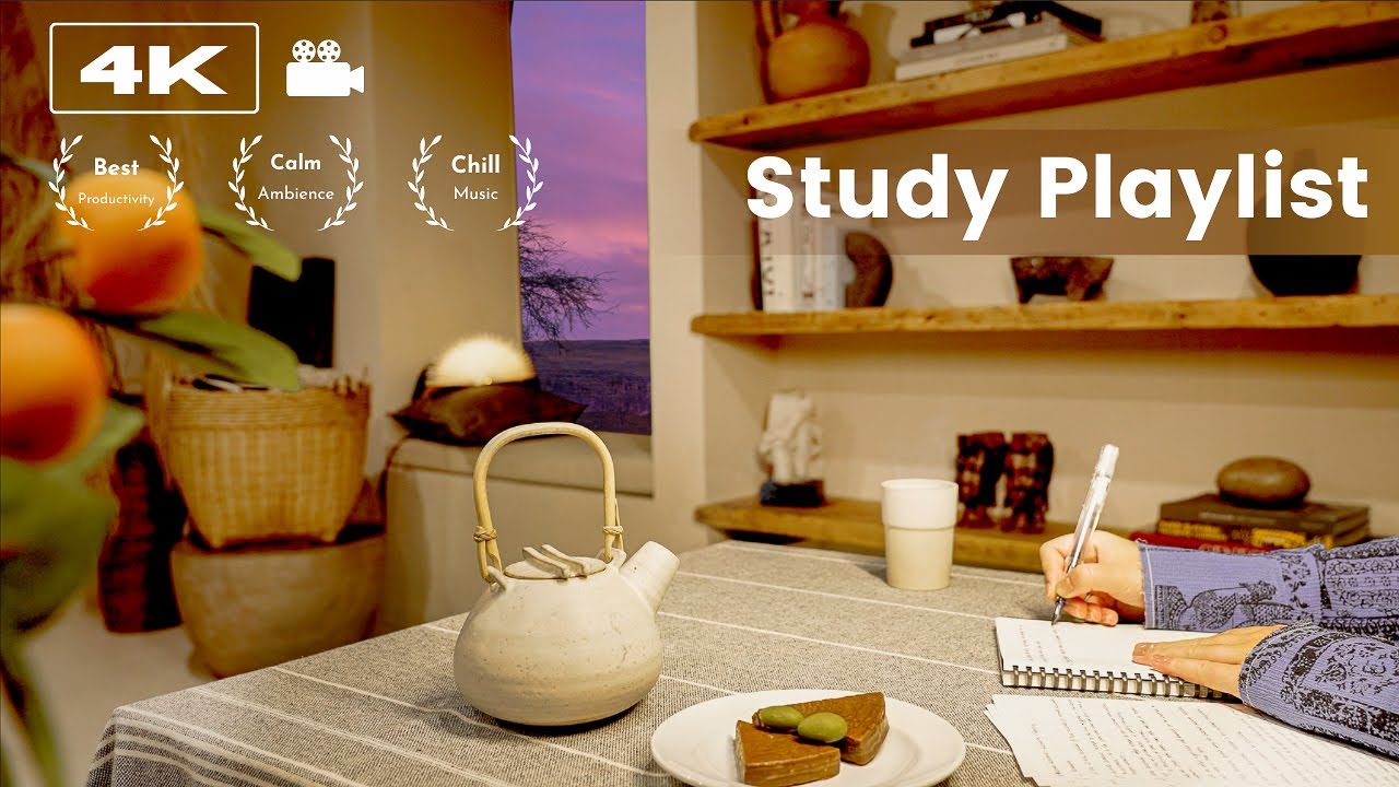 🍵 3-HOUR STUDY MUSIC PLAYLIST/ Relaxing Lofi / Cozy Evening Deep Focus Pomodoro Timer/ Study With Me