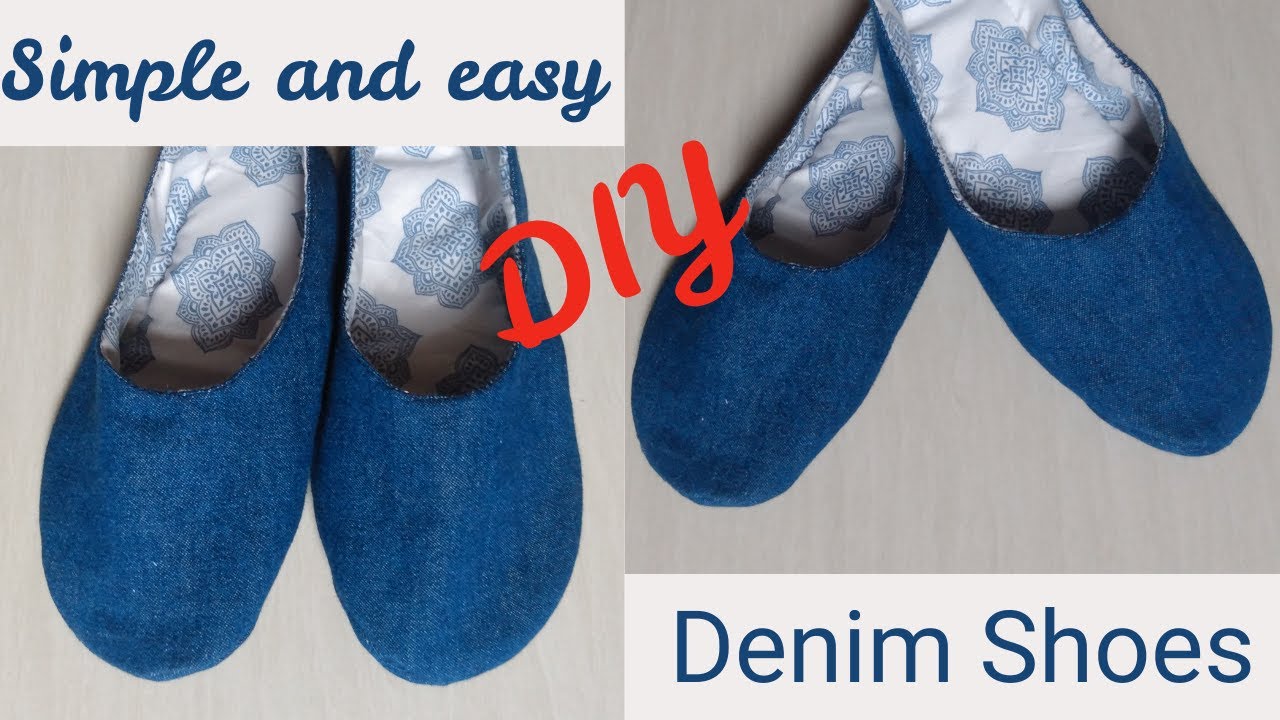 DIY Denim Shoes | How to Make Shoes From Waste | DIY Warm Cozy Slipper | Upcycled Fabric Slippers