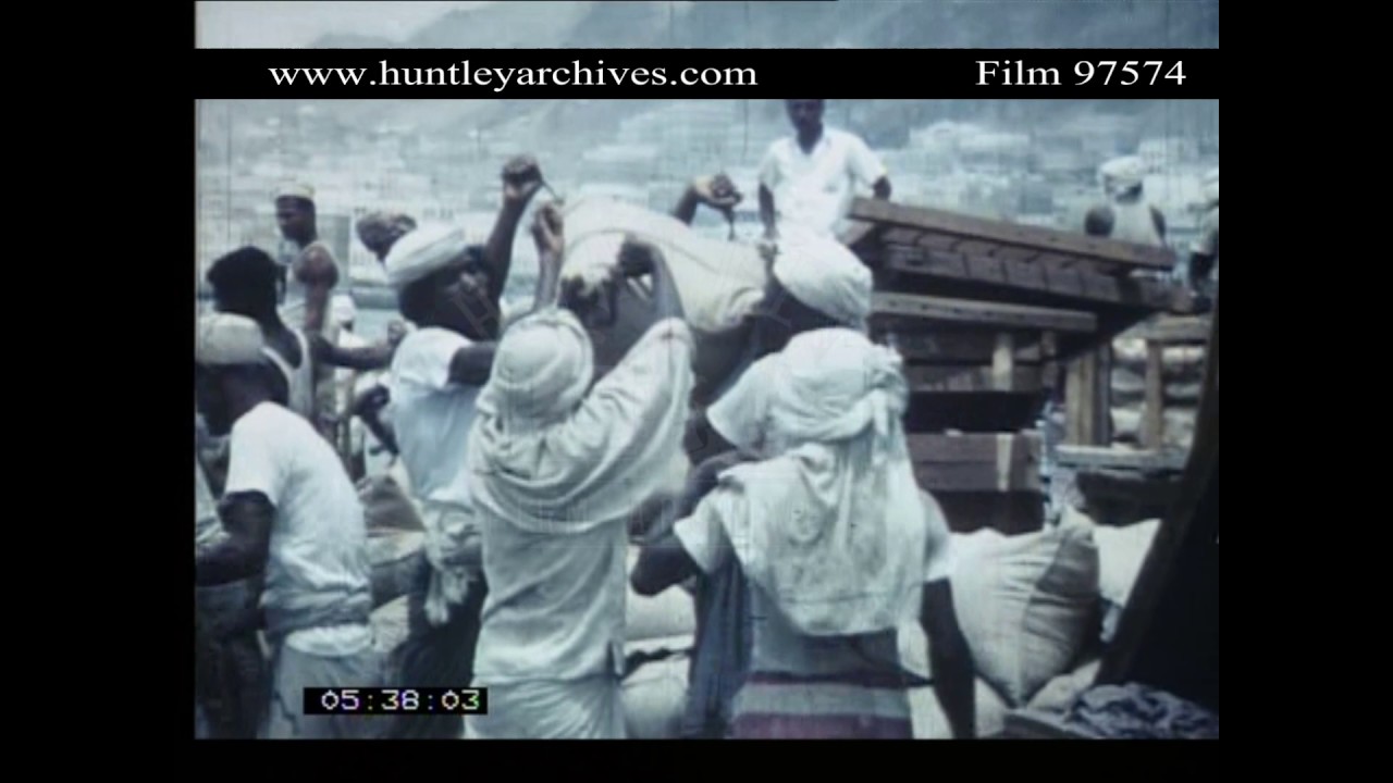 Mukalla, Yemen in the mid 1960's.  Archive film 97574