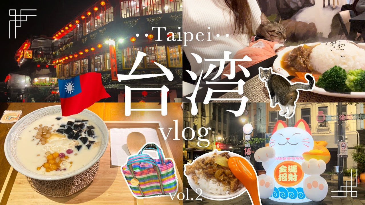【台湾旅行#2】一人旅｜九份おすすめの往復方法🏮｜深夜の桃園空港の過ごし方｜迪化街｜猫🐈⸒⸒⸒⸒