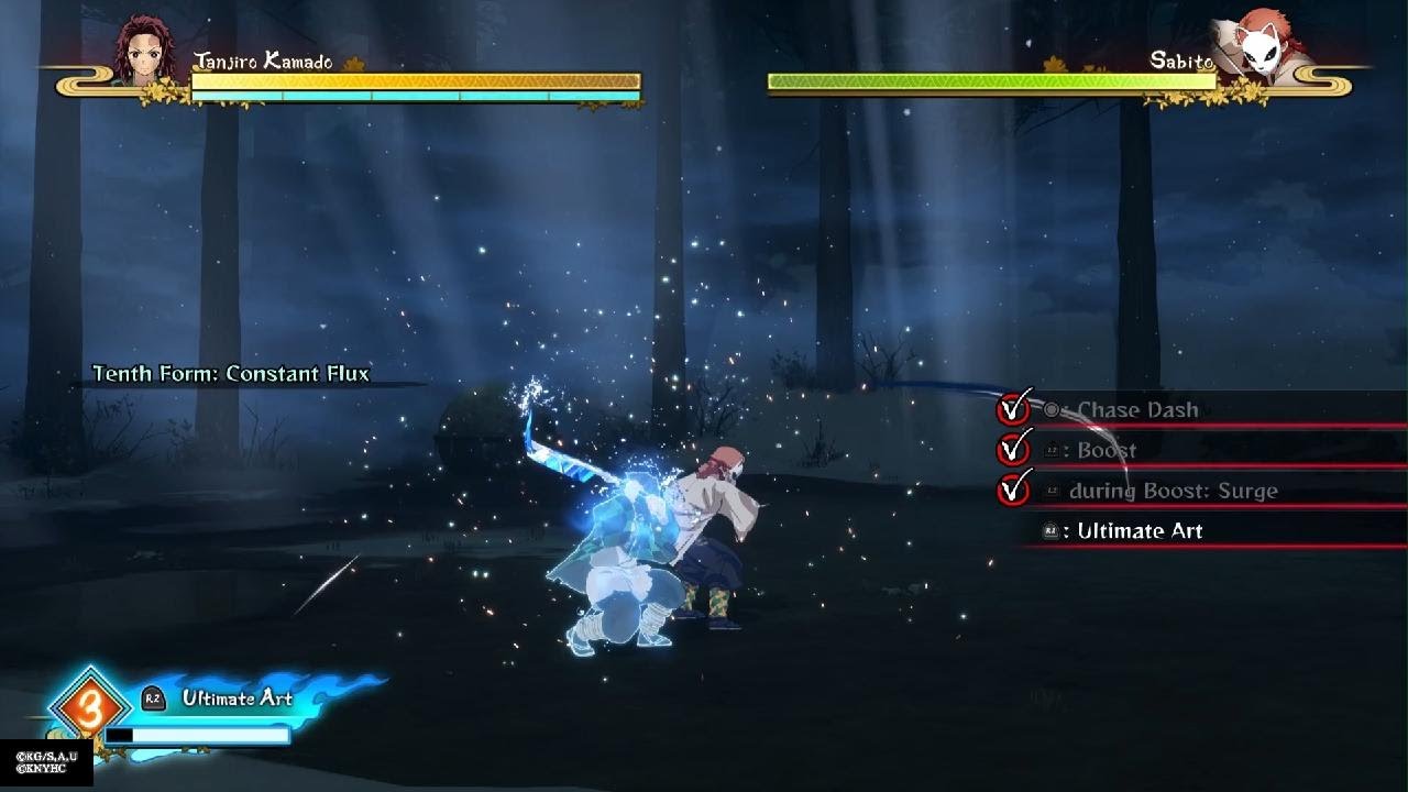 Demon Slayer -Kimetsu no Yaiba- The Hinokami Chronicles tanjiro vs Sabito boss battle
