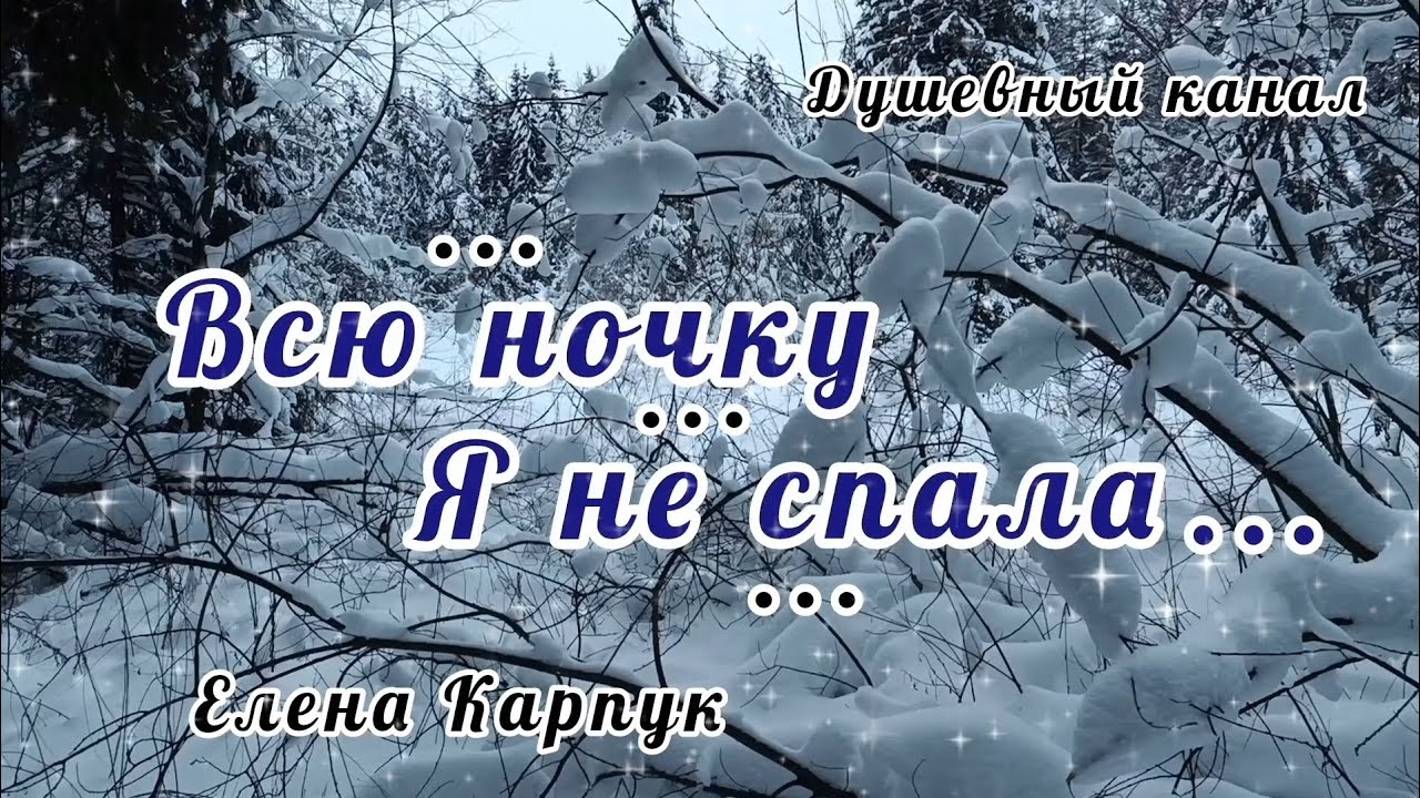 ВСЮ НОЧКУ Я НЕ СПАЛА. ЕЛЕНА КАРПУК