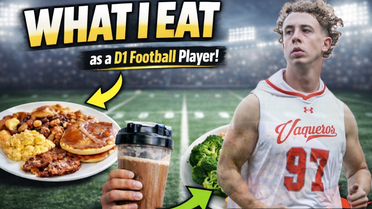 DIVISION ONE FOOTBALL PLAYERS DIET (EVERYTHING AN ELITE ATHLETE EATS IN A DAY)