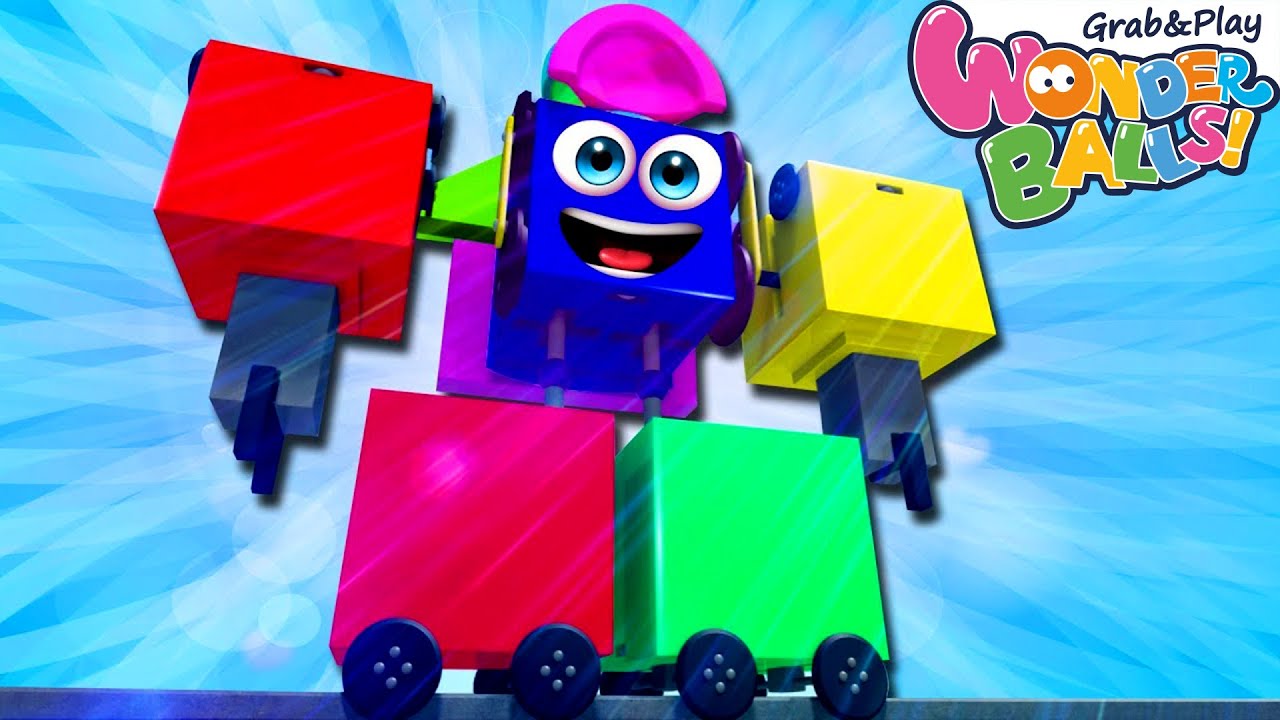 ROBOT TRAIN | WonderBalls Official | Funny Cartoons for Kids | Squishy Balls Choo Choo Train