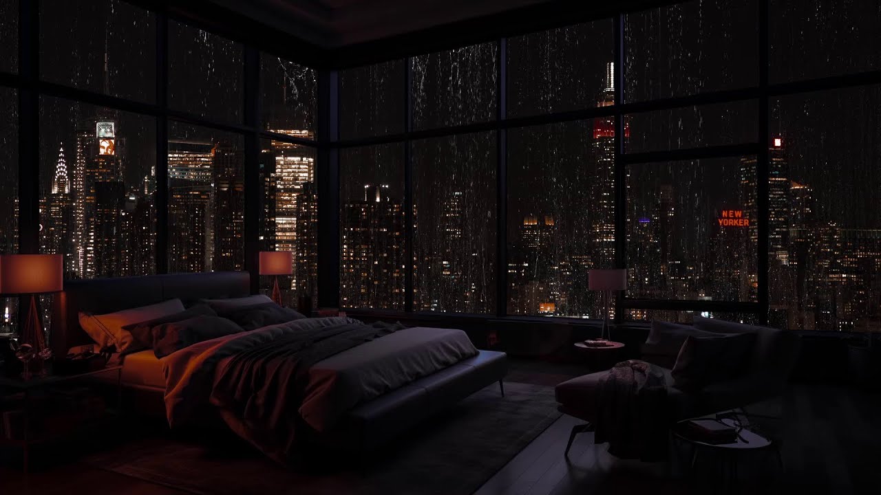 A Quiet, Peaceful Rainy Night In Ny City 💧 The Gentle Sound Of Rain, The Loneliness Of A Rainy Night