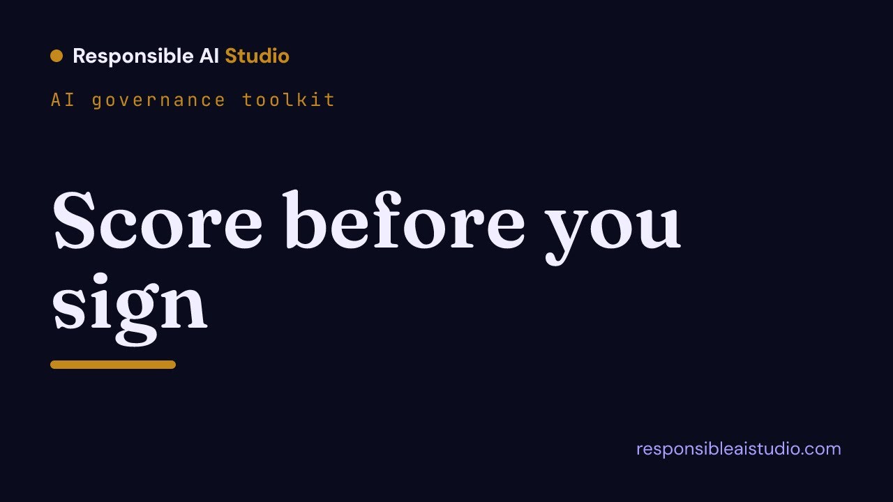 AI governance: score any vendor before you sign