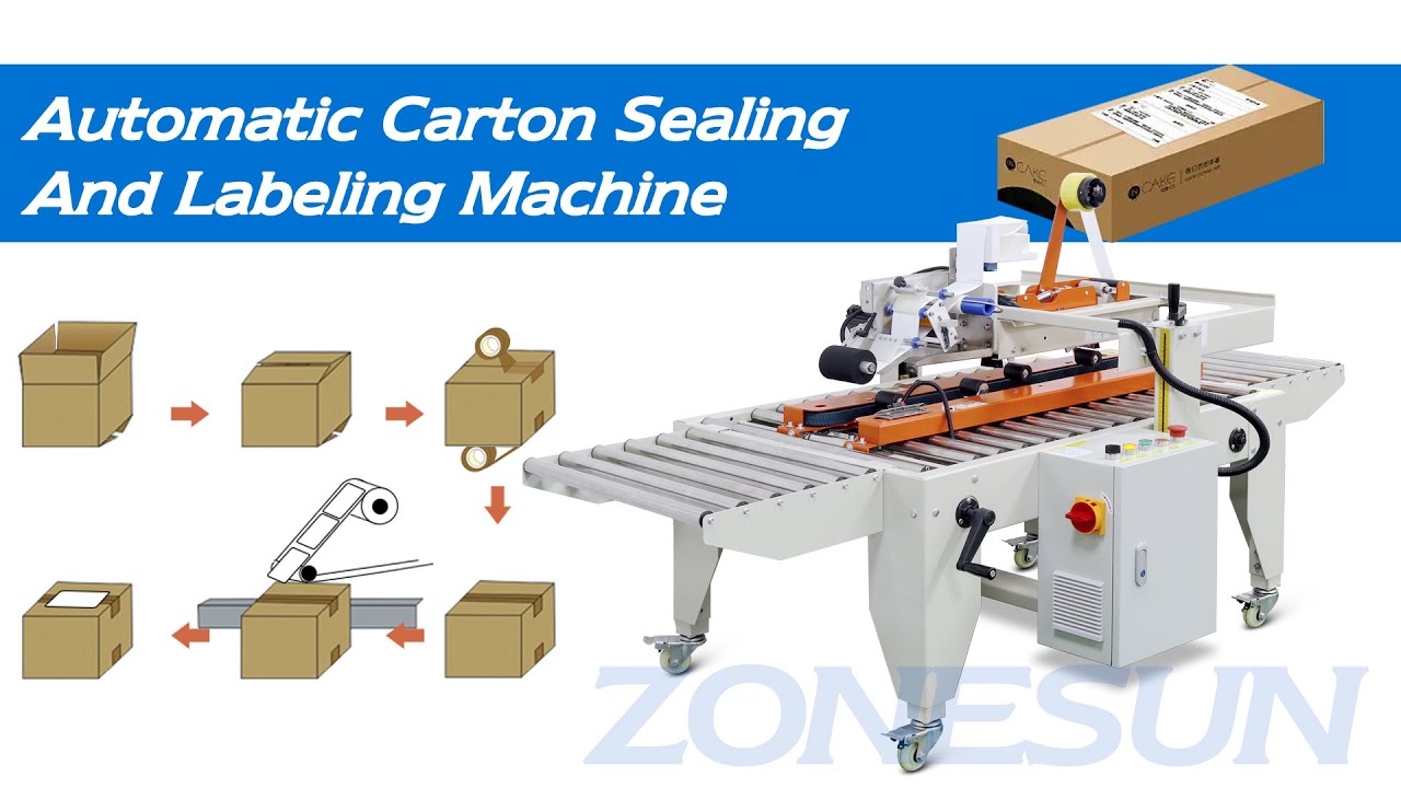 Carton Box Taping And Labeling Machine | For Fanfold Labels