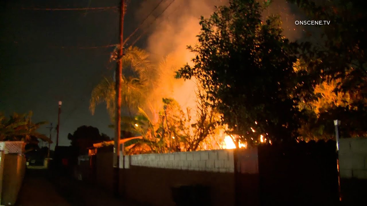 Exploding Backhouse Fire, Long Beach, CA