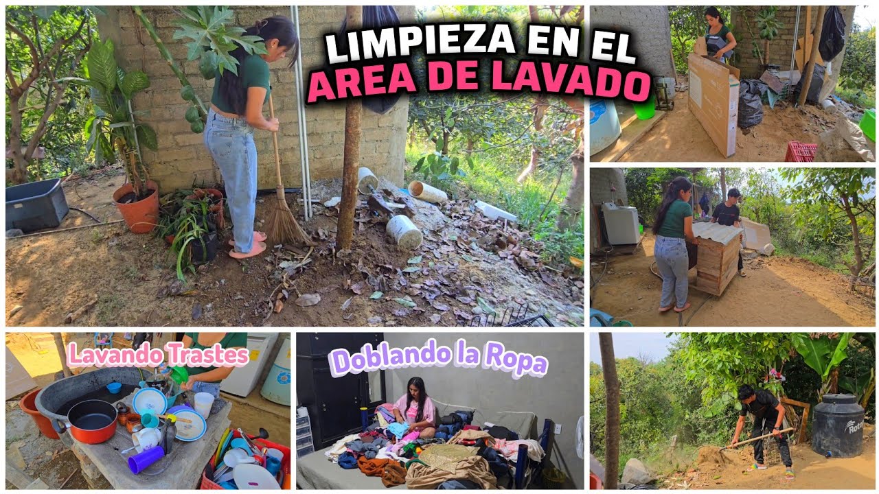 LIMPIEZA en el AREA de LAVADO 🧹🧼 Doblando Ropa 🧺+ Lavado de Trastes 🫧