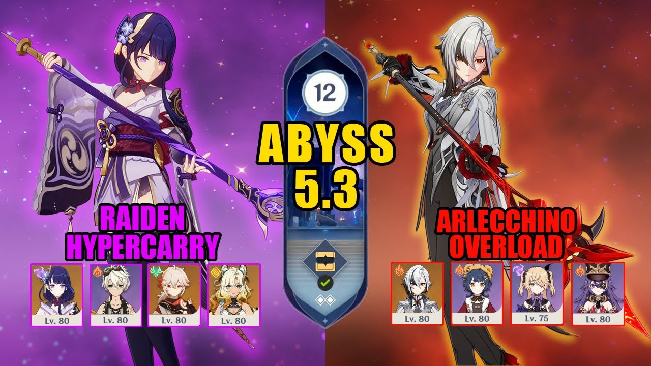 C3 Raiden Hypercarry & C0 Arlecchino Overload | Spiral Abyss 5.3 | Genshin Impact