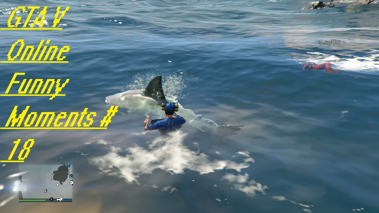 GTA V Funny Moments #18 - Shark Online and Bad Flying