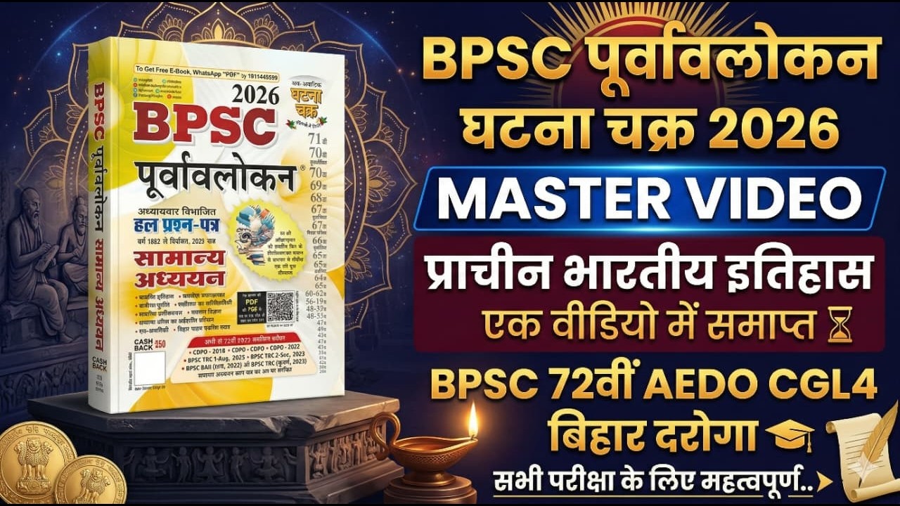 BPSC Ghatna Chakra 2026 | Ancient History | 72st BPSC PT & BPSC TRE 4.0 &AEDO | BPSC History PYQ's