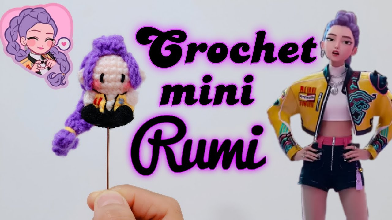 Crochet mini Rumi💜 | K-pop Demon Hunter Amigurumi Tutorial Step by step