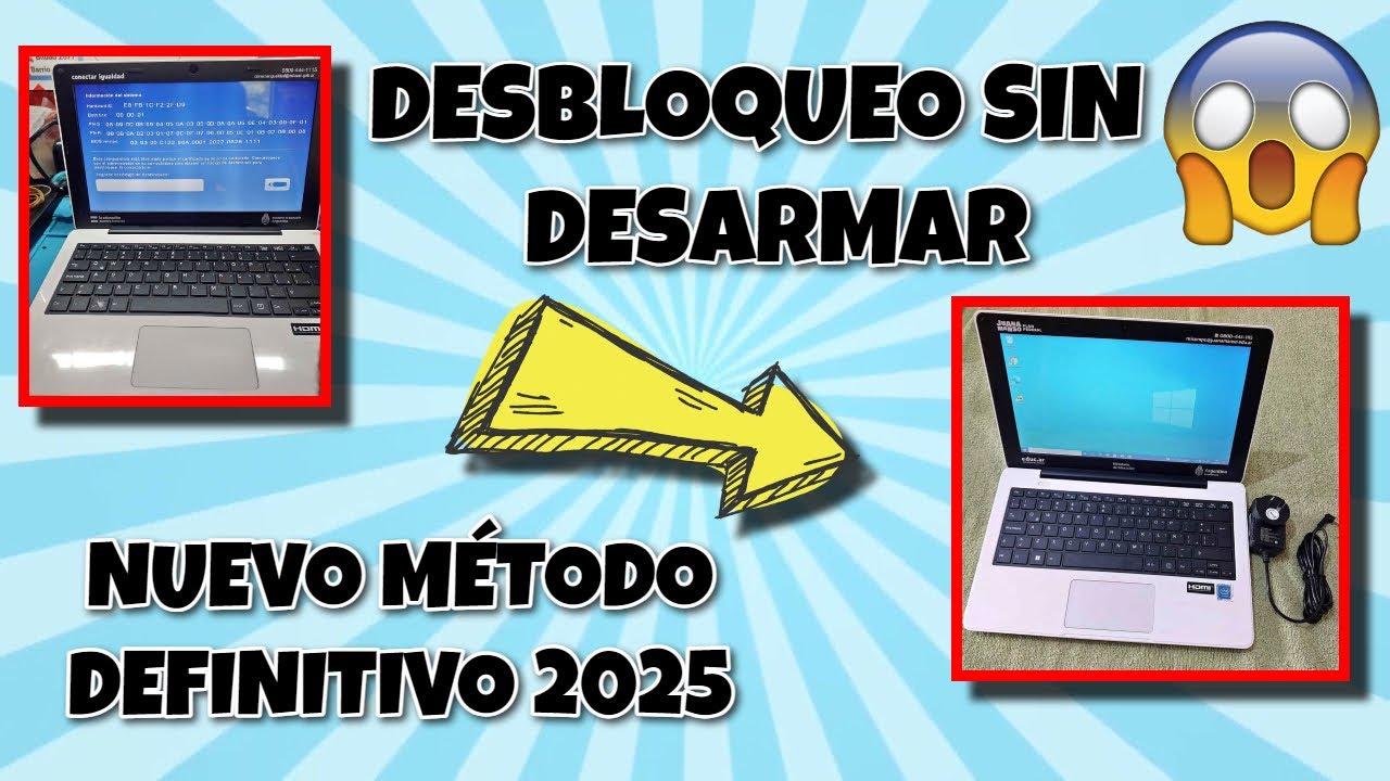 Desbloqueo DEFINITIVO (SIN DESARMAR) netbook del gobierno JUANA MANSO 2024