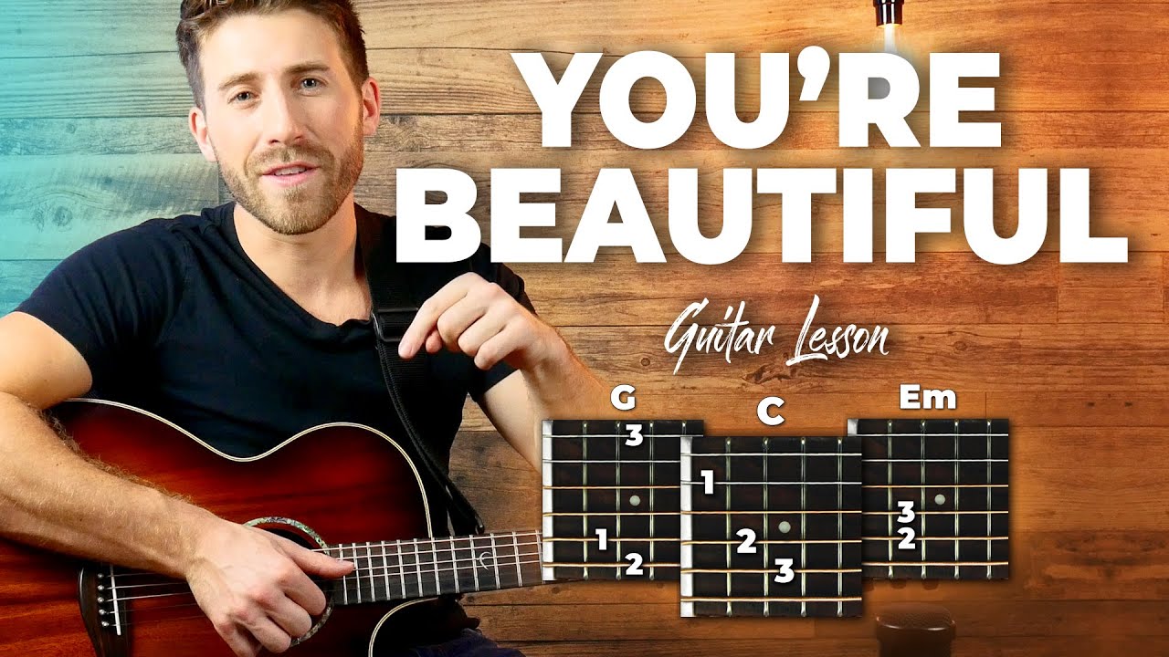 You're Beautiful - James Blunt Guitar Tutorial (EASY CHORDS guitar lesson)